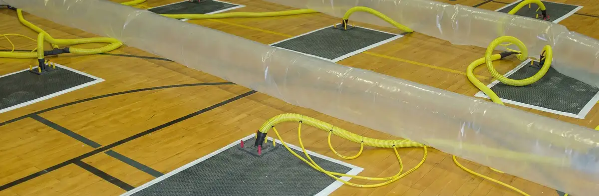 water clean up drying system set up to remove moisture and prevent further damage in Minneapolis, MN